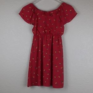 Trixxi Girl Flowy Floral Flutter Sleeve Dress